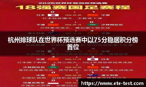 杭州排球队在世界杯预选赛中以75分稳居积分榜首位